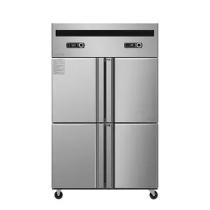 チェストフリーザーブランド Suppliers-業務用ステンレス鋼冷凍庫縦4ドア冷蔵庫冷蔵庫キッチン機器