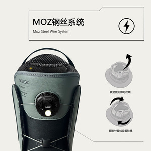 Bottes de snowboard à enfiler rapidement, unisexe adulte, système de laçage automatique, semelle extérieure en caoutchouc, semelles intérieures amortissantes, chaussures de ski chaudes pour l'extérieur - Product Image 3