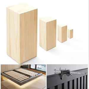Lit mural en bois massif populaire, lit double moderne de luxe avec plateforme flottante pour chambre principale - Product Image 5