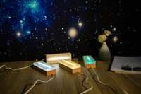 Lampe à base en bois acrylique pas chère, lumière de nuit LED 3D pour chambre d'enfant, lampes en bois