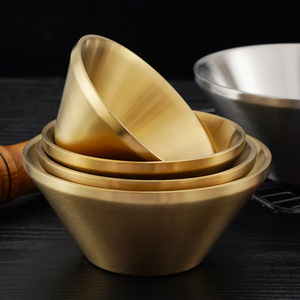 Korean V Shaped Bowl 304 Stainless Steel Stackable Conical Bowl For Dessert Salad Kimchi Ramen - Product Image 1