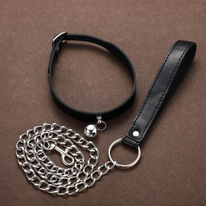 Hombre Mujer Bdsm <span class=keywords><strong>Bondage</strong></span> Restricciones Cuero Tracción Cuerda <span class=keywords><strong>Collar</strong></span> Cuello Cadena Campana Tracción Cadena <span class=keywords><strong>Collar</strong></span> Adulto Juguete Sexual - Product Image 6