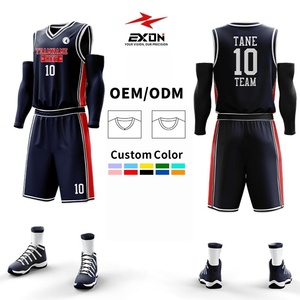 Ensemble de basket-ball personnalisé EXON Professional Sublimation Name Number, respirant, pour adultes, jeunes et enfants - Product Image 1