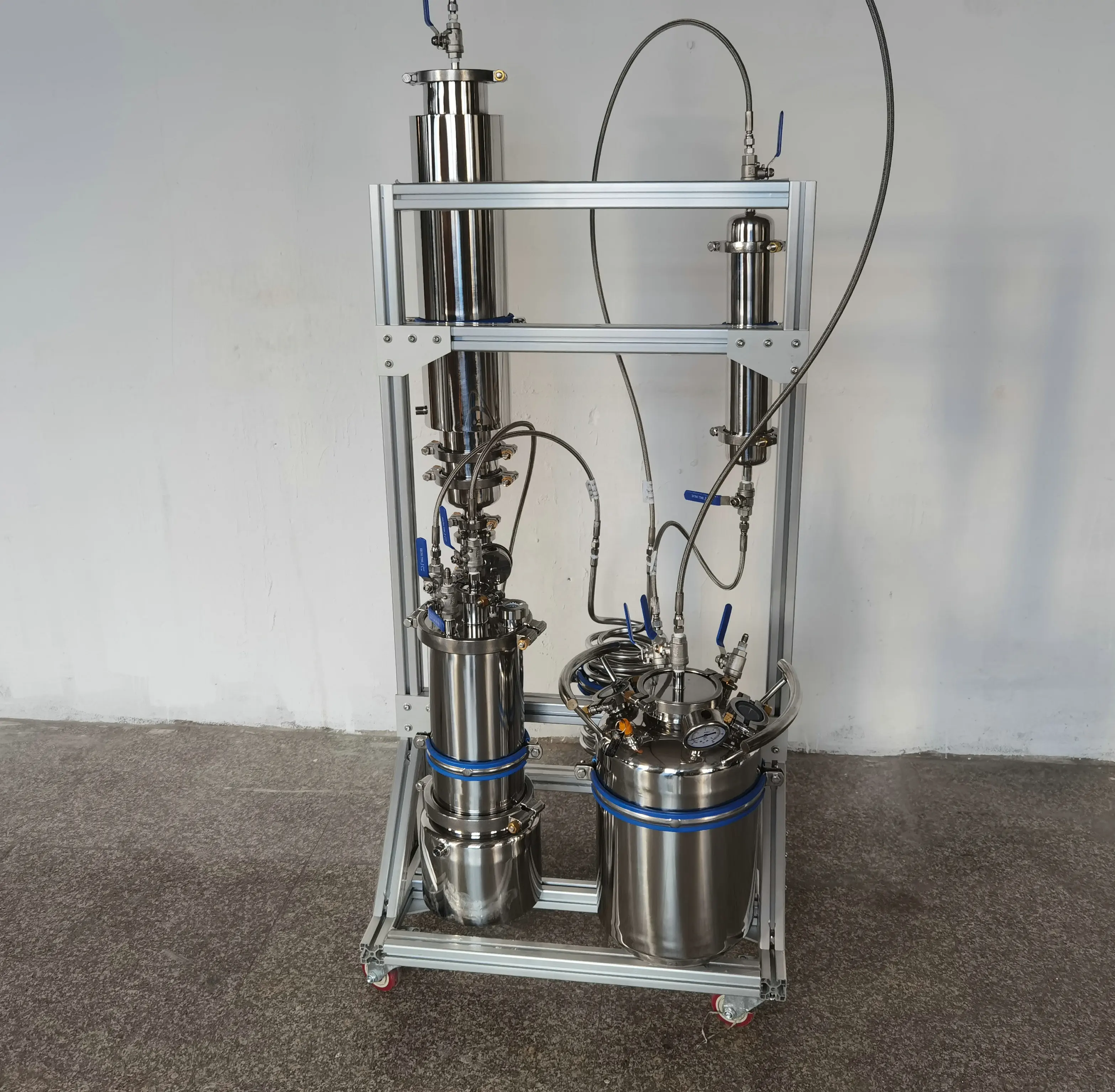 Máquina extractor de circuito fechado 2LB com secador de filtro de aço inoxidável e bobina refrigerando dupla e extração