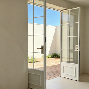 DEEZON Aluminum French Door Traditional Style Weatherproof Sound Insulation Exterior Glass French Entry Doors for Villa <b>Patio</b> - Product Image 1