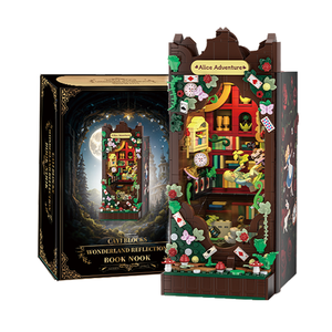 Kit de construction de nichoir à livres Wonderland Reflection, très vendu, en plastique ABS, ensemble de blocs de construction, kit de maison de poupée, nichoir à livres avec lumière - Product Image 1