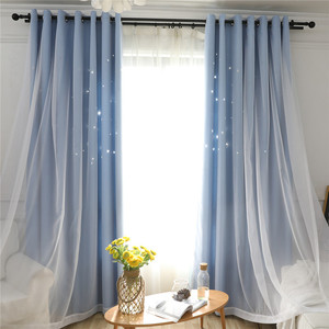 DaiRui Star tende per bambini per la stanza dei giochi della camera da letto, tende oscuranti <span class=keywords><strong>con</strong></span> stelle scavate e Top in acciaio inossidabile - Product Image 1