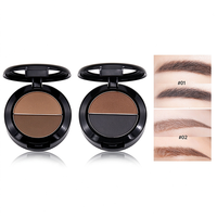 Palette de poudre à sourcils bicolore, double teinte, imperméable, longue tenue, poudre à sourcils OEM ODM, marque privée, vente en gros, usine de cosmétiques