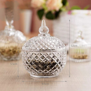 Boîte à bonbons en verre gravée avec couvercle en forme de pointe, pot à sucre, boîte de rangement pour clés et bijoux TG014 - Product Image 6