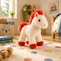 Vente en gros de jouets poneys en peluche, chevaux en peluche doux, fabricant de logos personnalisés pour mascotte de marque et cadeaux événementiels, fourniture en gros