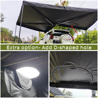 Tente de toit de voiture Sunproof 2.0m 2.5m avec auvent autoportant à 270 degrés Annexe D Hole Wall LED Lights en tissu Oxford