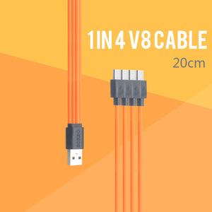 Micro Usb Charging Cable Orange 20cm Portable For Mobile Phone Power Bank USB Battery - Product Image 3