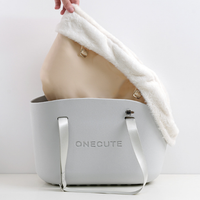 Sac de transport portable pour animaux de compagnie en EVA, avec doublure en polaire amovible, sac à main à bandoulière unique pour petits chats et chiens de moins de 5 kg, pour les voyages en plein air