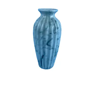 5英寸白色大理石图案陶瓷花瓶，哑光礼品和工艺
