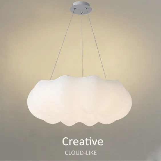 New design Modern Clouds Bedroom Creative Chandelier White Color PE Wide Voltage LED Ceiling Pendant Light