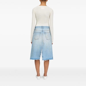 Tùy chỉnh thấp eo một hình dạng của phụ nữ denim váy bị phá hủy tách bẩn rửa đường phố mặc cho mùa hè nóng cổ điển giản dị cho - Product Image 3