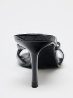 ZA Nouvelles sandales à talon aiguille et bout ouvert, ornées de boucles, noires, élégantes, à enfiler, pour femme, chaussures d'été à talons hauts