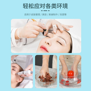 ถุงมือพีวีซีแบบใช้แล้วทิ้ง Mingyuan หนาพิเศษ ปราศจากแป้ง ปราศจากน้ำยาง สำหรับใช้ในร้านเสริมสวย 100 ชิ้น - Product Image 4
