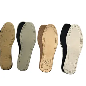 Breathable Cushioning Deodorant Full Length Leather Shoe Insoles Leather Inserts