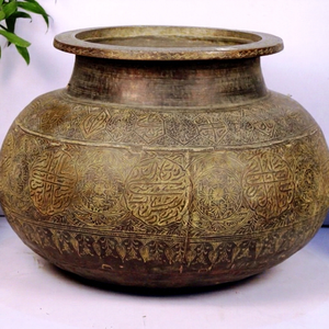 Pots à plantes indiens multicolores faits à la main en cuivre antique, résistants à la rouille, décoration moderne pour la maison et le jardin - Product Image 1