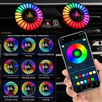 Diffuseur d'air pour voiture à fixation sur grille d'aération avec éclairage d'ambiance LED, activation vocale, lumière musicale, parfum Océan Forêt de Bambou, ABS