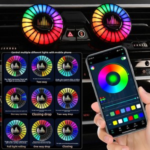Ambientador para Auto con Montaje en Rejilla de Ventilación, Iluminación LED Ambiental, Perfume Activado por Voz, Luz Musical, Fragancia Bosque de Bambú Oceánico, ABS - Product Image 4