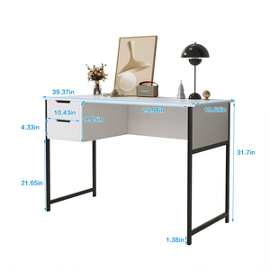 YQ FOREVER Home Office Modern <strong>Simple</strong> Small <strong>Study</strong> Writing PC Drawers Industrial Desktop Table <strong>Computer</strong> <strong>Desk</strong> - Product Image 6