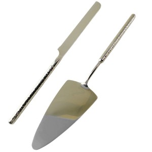 Cake Knife And Spatula <b>Set</b> 304 Stainless Steel Round Diamond Hammer Texture Non Stick <b>Baking</b> Tool For Cake Decorating - Product Image 5