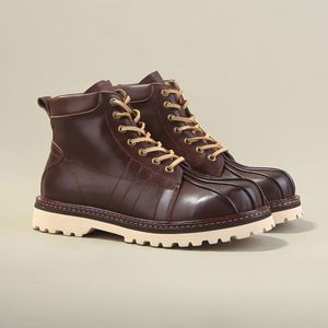 Chaussures d'hiver pour hommes en cuir véritable de haute qualité, bottes haut de gamme, antidérapantes et résistantes à l'usure, style rétro, nouveau modèle, respirantes, à semelle souple - Product Image 6