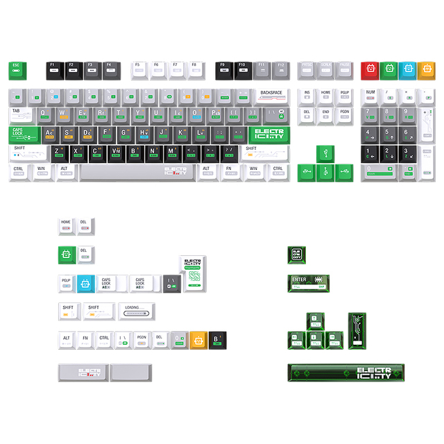 Electronic Circuit Keycap Cherry Height 140Key PBT Dye Sublimation for 61/75/87/98/108 Mechanical Gaming Keyboard Custom ODM/OEM