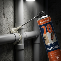 Mousse PU OEM, adhésif imperméable expansible en spray pour la construction et l'emballage, couleur blanche, certifié ISO
