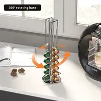 Support de rangement pour capsules de café Nespresso en fer forgé électroplaqué haut de gamme, type sur pied, Fengyue Home Supplies