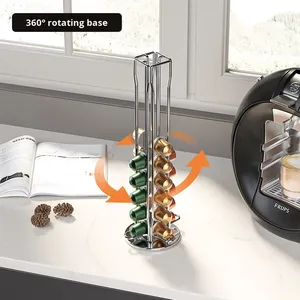 Support de rangement pour capsules de café <span class=keywords><strong>Nespresso</strong></span> en fer forgé électroplaqué haut de gamme, type sur pied, Fengyue Home Supplies - Product Image 3
