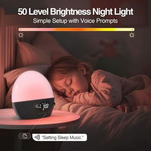 Despertador Inteligente con Altavoz, Luz para Despertar, Control por Aplicación, Bluetooth, WIFI, Ruido Blanco, Ayuda para Dormir, Luz Ambiental para Dormitorio, Yoga, Noche - Product Image 5