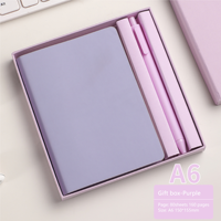 Geschenkset aus PU-Leder-Notizbuch mit Stift, A6, wasserdichtes Taschennotizbuch mit linierten, blanko und karierten Seiten, personalisierbares Firmen- und Geschäftsgeschenk