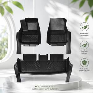 Alfombrilla de coche de TPE 5D de alta resistencia con borde alto, antideslizante, tipo bandeja profunda, impermeable, diseño geométrico, para carga automotriz - Product Image 1