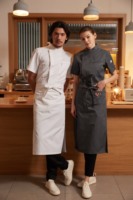 Chemise de chef en maille respirante en mélange polyester/coton à manches courtes pour l'été – Tenue de travail légère pour cuisine, restaurant et bar