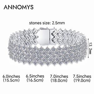 Chaîne Hip Hop en Argent Sterling 925, <span class=keywords><strong>Bracelet</strong></span> Tennis Moissanite, Joncs Plaqué Rhodium, Coupe Ronde Brillante Éblouissante 2.5mm GRA, Cadeau - Product Image 6
