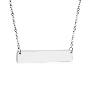 Collar Geométrico de Acero Inoxidable, Largo y Sencillo, Regalo para Parejas, Diseño de Barra Horizontal, Color Plata y Oro - Product Image 5