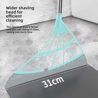 Balai à poussière en silicone pour la maison, fournitures de nettoyage scolaire, design innovant, poignée en plastique, pelle à poussière en PP, nettoyage facile du verre