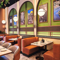 Banquette de restaurant haut de gamme, canapé de restaurant, sièges personnalisés, mobilier d'hôtel et de restaurant, design d'aménagement complet pour restaurant