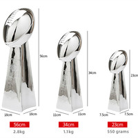 Trophée de Football Américain Lombardi Réplique de la Coupe du Super Bowl, Trophée de Rugby en Résine Personnalisé 56cm 34cm 23cm