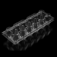Boîte à œufs en plastique PET jetable et recyclable, transparente, 12 pièces, avec couvercle, conteneur à œufs, 12 grilles, qualité alimentaire