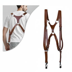 Vintage Artistic Pu Leather <b>Camera</b> <b>Harness</b> 3.8cm Width Double Shoulder Strap For Slr Photography Accessories - Product Image 1