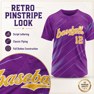 Maillots de <span class=keywords><strong>baseball</strong></span> personnalisés à rayures fines, chemises d'équipe rétro entièrement boutonnées avec lettrage brodé, vente en gros, style vintage, vierges, OEM - Product Image 3
