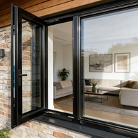 Fenêtre à battant ventilée anti-insectes, design moderne en aluminium et fibre de verre pour maison résidentielle
