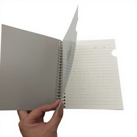 Carnet à spirale simple A5, couverture en PP, 120 feuilles, bloc-notes ligné universitaire avec séparateur transparent en PP