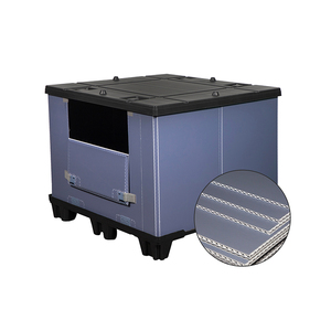 Nhiệm Vụ Nặng Nề Stackable Công Nghiệp Phụ Tùng Xe Hơi Đóng Mở Pallet Nhựa Có Thể Gập Lại Lớn PP Tay Áo Tổ Ong Coaming Hộp Với Khóa - Product Image 3