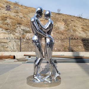 TREVI Büyük Paslanmaz Çelik Aşk Çifti Heykelleri Modern Dış Mekan Dekorasyonu İçin - Product Image 2