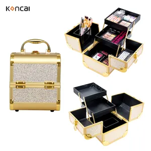 professional aluminum cosmetic case delicate vanity box top grade makeup case